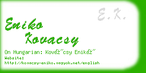 eniko kovacsy business card